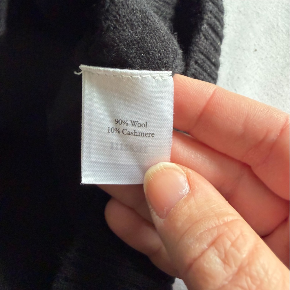 NWT Pure Collection 90 Wool 10 Cashmere Black Longline Cardigan Sweater Minimal - Picture 12 of 15